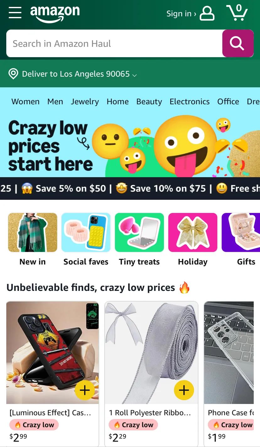 Amazon Haul平臺(tái)上線